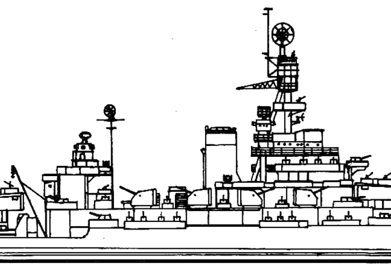 Боевой корабль USS BB-38 Pennsylvania 1945 [Battleship] - чертежи, габариты, рисунки